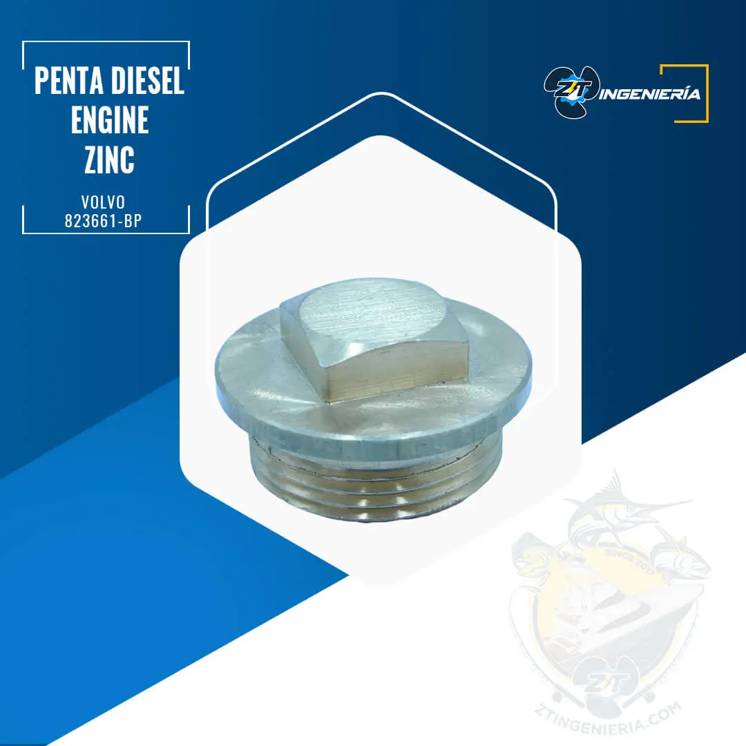 Brass Plug for Volvo Penta Diesel Engine Zinc #823661-BP