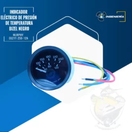 Indicador eléctrico de temperatura MURPHY 12V Bizel negro Murphy #EG21T-250-12A