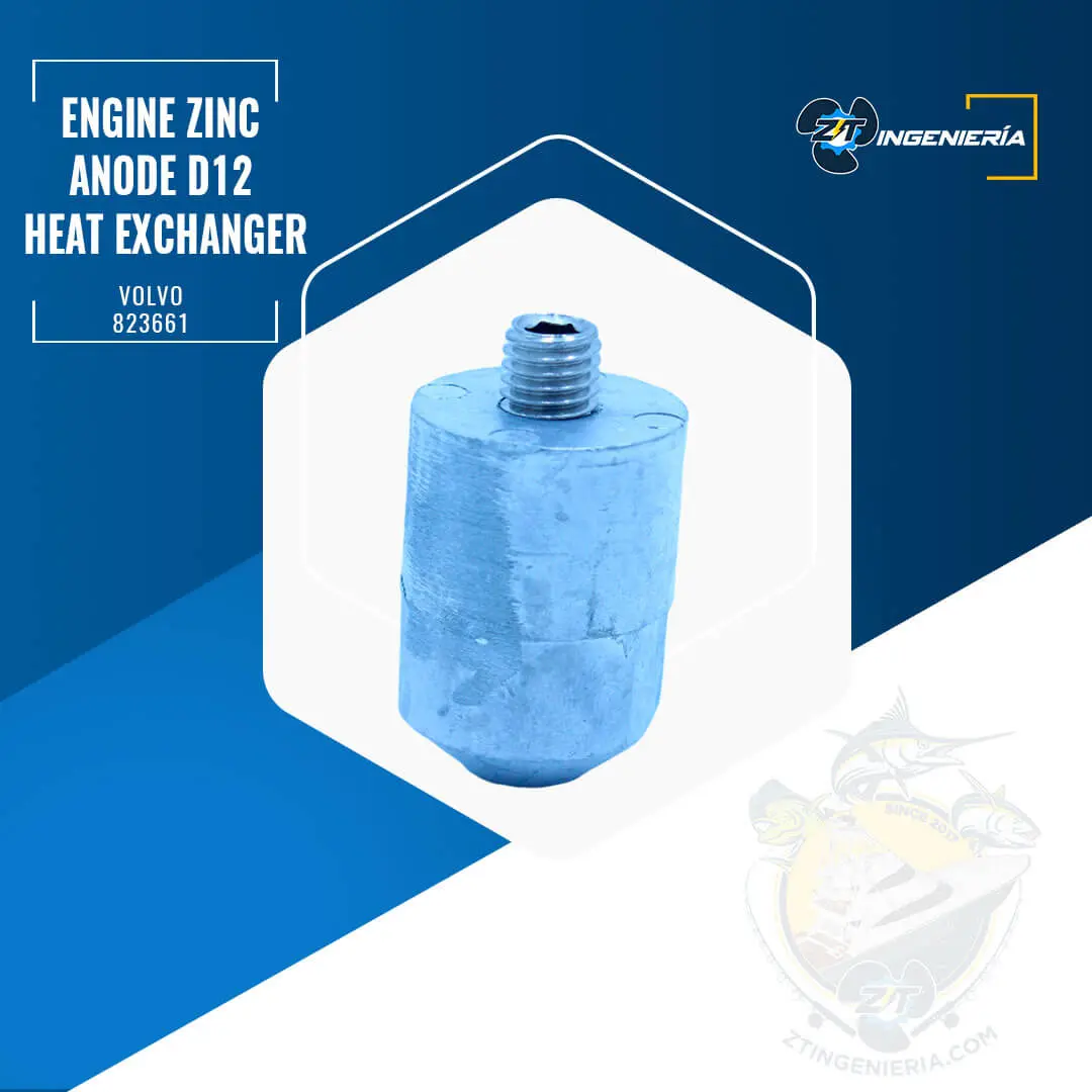 Volvo Penta Diesel Engine Zinc Anode D12 Heat Exchanger #823661